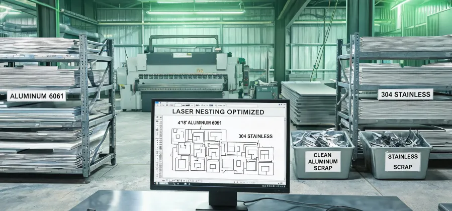 Efficient sheet metal nesting and fabrication